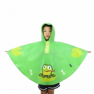 Children’s green frog shaped PVC poncho
