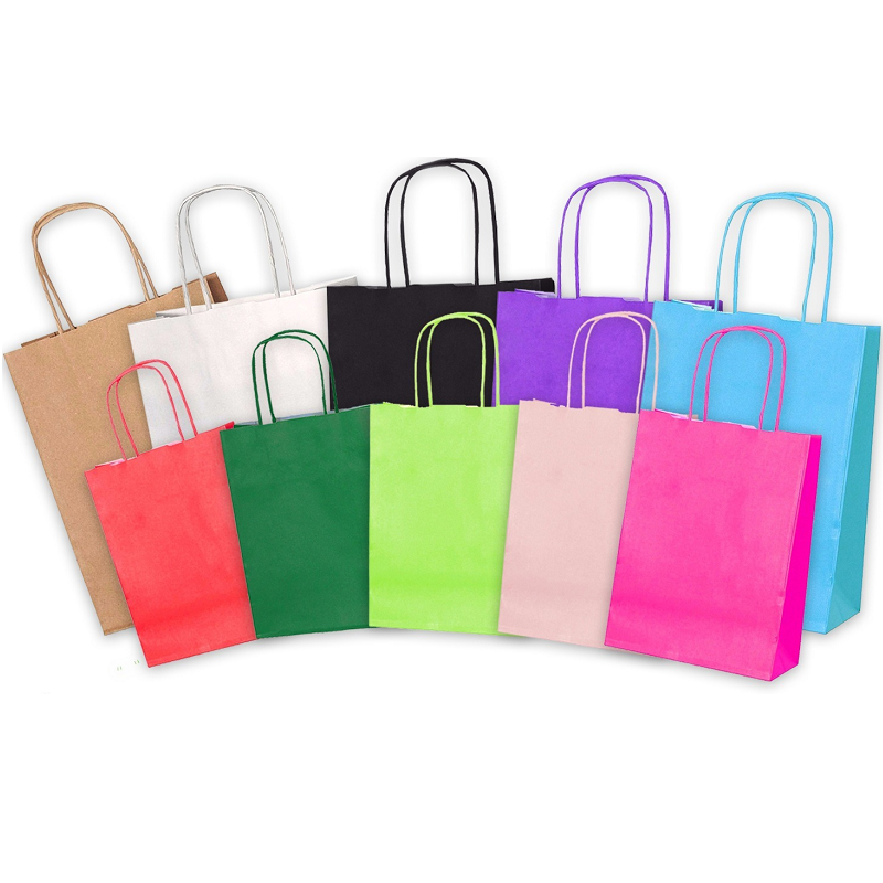 2021 Latest Design Take Away Kraft Paper Bags - Color paper bag with handles – Shengyuan