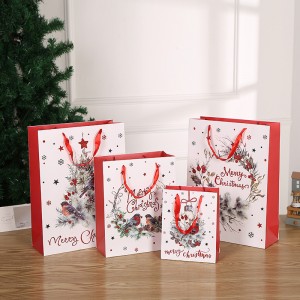 China High Quality Recycled Paper Bag Quotes –  Christmas red ribbon card paper bag – Shengyuan