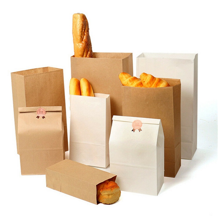 Wholesale Custom Cheap Food Packaging Brown Kraft Paper bread Bag Featured Image