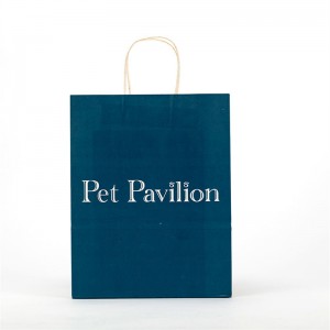 Four Side Printing White Kraft Paper Bag With Handle