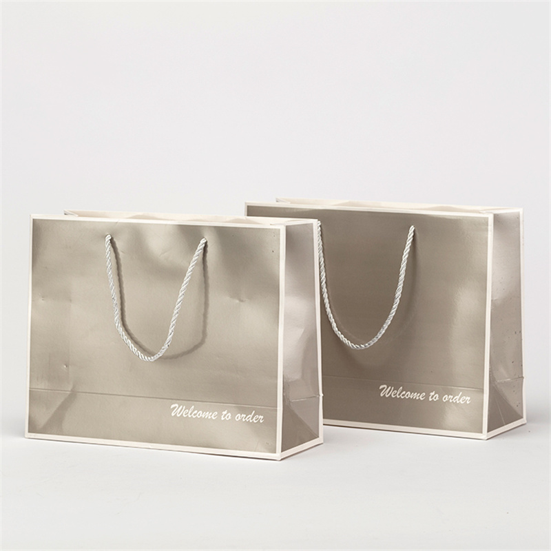 Silver Braided Rope Hand-Held Art Shopping Bag Featured Image