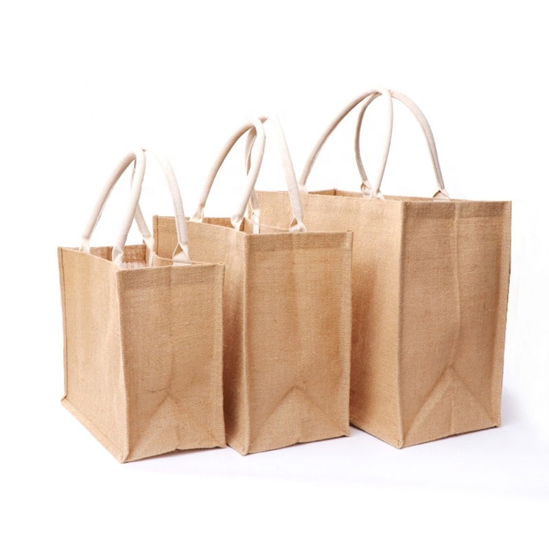 Hot sale Natural Jute Hessian Bags With Leather Handle - Recycled Jute Bag with Round  Portable – Shengyuan
