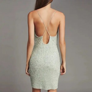 Backless Sexy Party Summer Luxury Sequin Mini Dress
