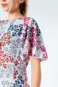 Casual Custom Fabric Flora Print ազատ զգեստ