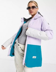 Jaket puffer ski tersuai dalam warna ungu