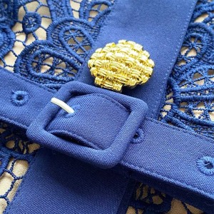 Custom Summer Turn-mudhun Collar Vintage Lace gaun Maxi Elegant