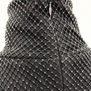 Προσαρμοσμένο σχέδιο Μαύρο κρύσταλλο διαφανές Midi Φόρεμα Κατασκευαστής