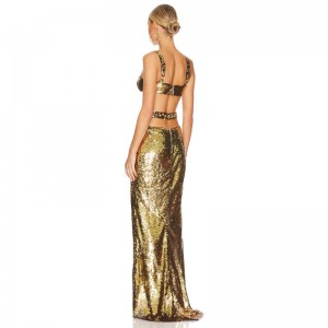 OEM Sequin Two Piece Gown Dress Manufacturer