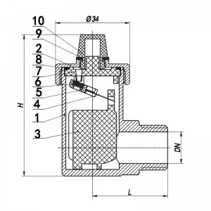 Brass air vent valve for manifold