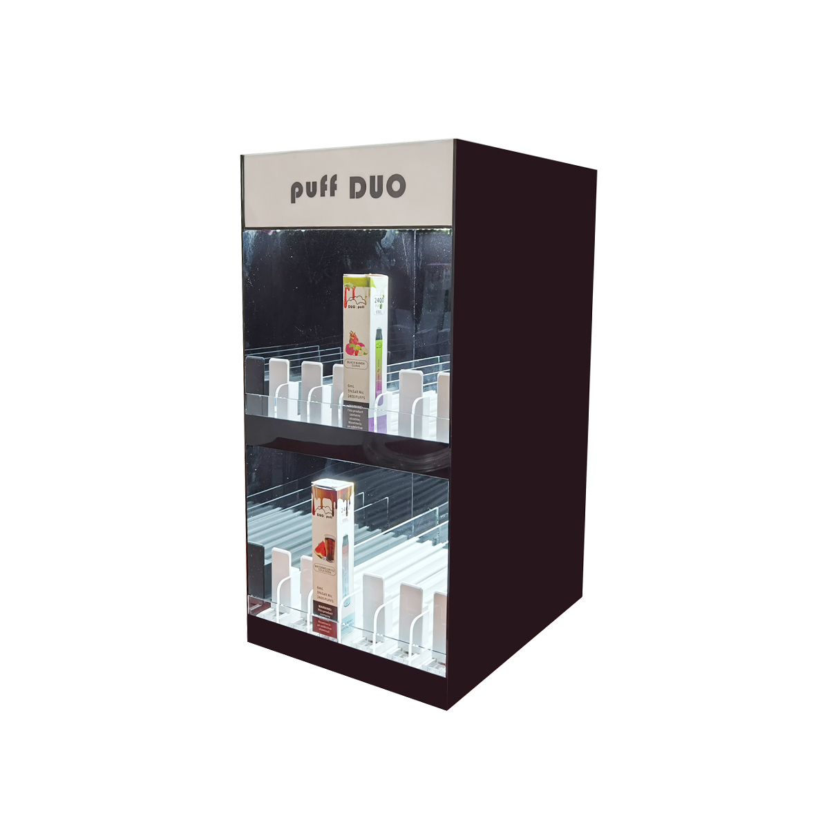 2-tier e-cigarette and e-liquid display stand