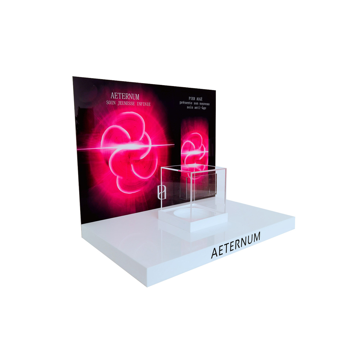Acrylic beauty products display stand with logo