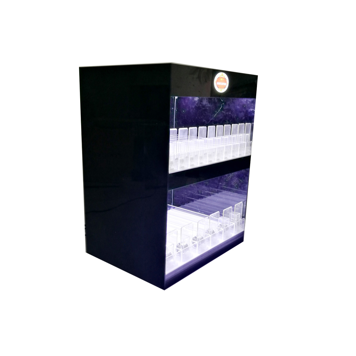 Acrylic E-liquid acrylic display stand with pushers