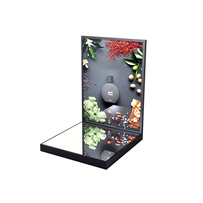 Plexiglass make up bottle display stand with led and logo