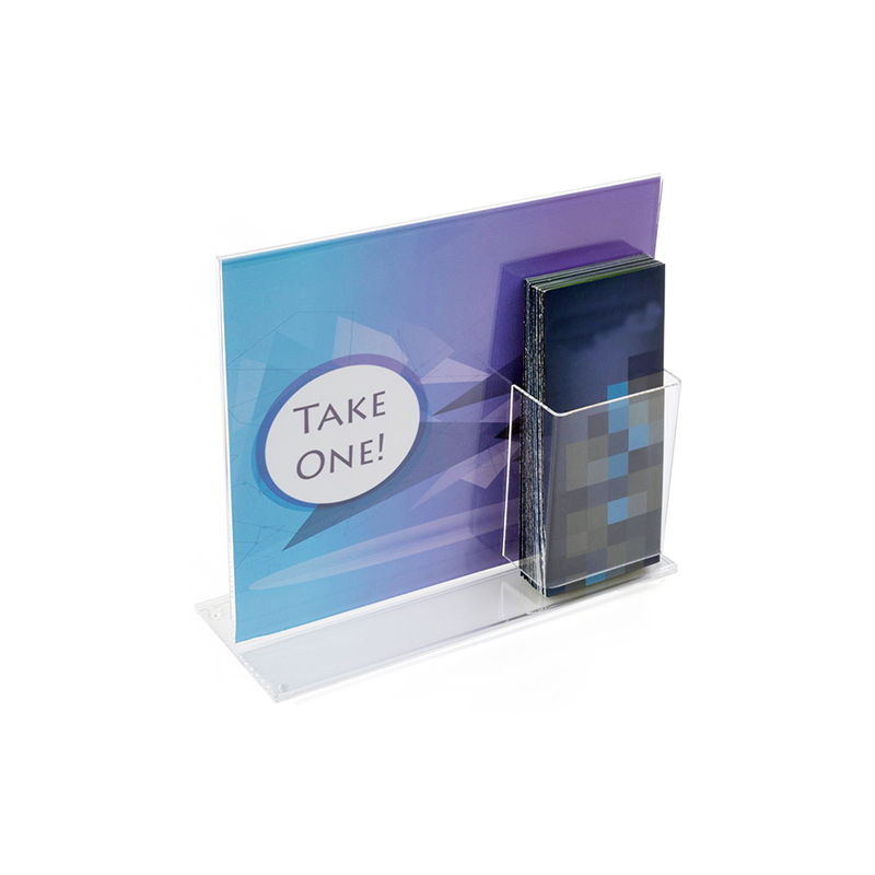 Acrylic Brochure Holder with business name card Holder