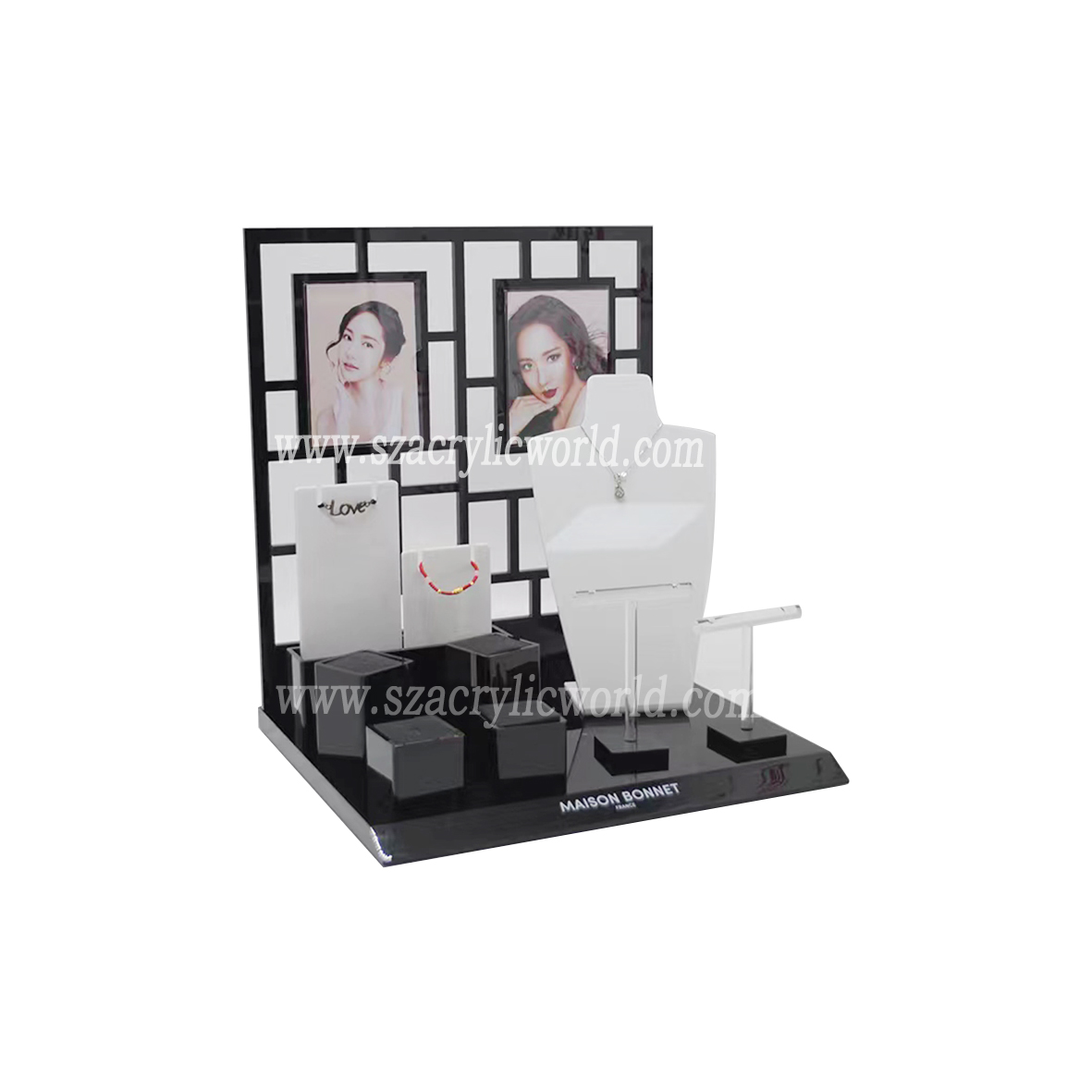 Custom Shaped Acrylic Jewelry Display Stand