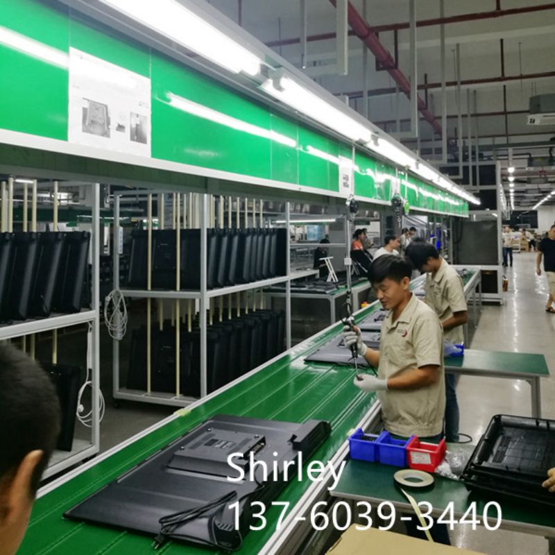 Professional Assembly Desk Conveyor Manufacturer –  Green Belt Conveyor TV Assembly Line with Low Ribs  – Hongdali