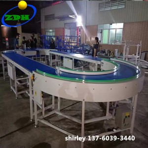 Curve Belt Conveyors Systems with 45/90/180 Degree Turning Conveyors Tables