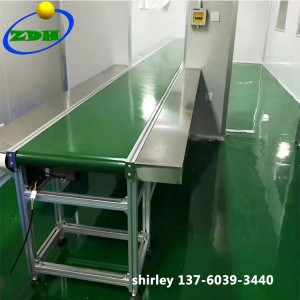 Factory Supply Variable Speed Belt Conveyor Table with Stainless Steel Table at Sides