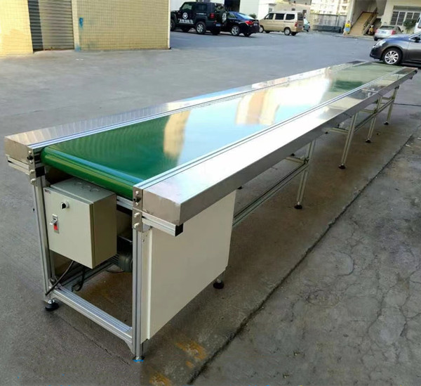 Professional Gravity Conveyors Supplier –  Factory Supply Variable Speed Belt Conveyor Table with Stainless Steel Table at Sides  – Hongdali