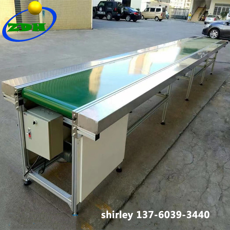 Discount Extendable Conveyors Suppliers –  Factory Supply Variable Speed Belt Conveyor Table with Stainless Steel Table at Sides  – Hongdali