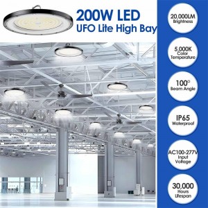 LED High Bay Light, 15′ UFO Ceiling Lighting Fixture