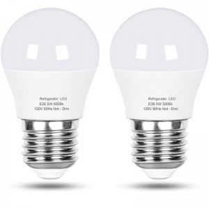 LED Refrigerator Light Bulb 40W Equivalent 120V A15 Fridge Waterproof Bulbs 5 W Daylight White 5000K E26 Medium Base