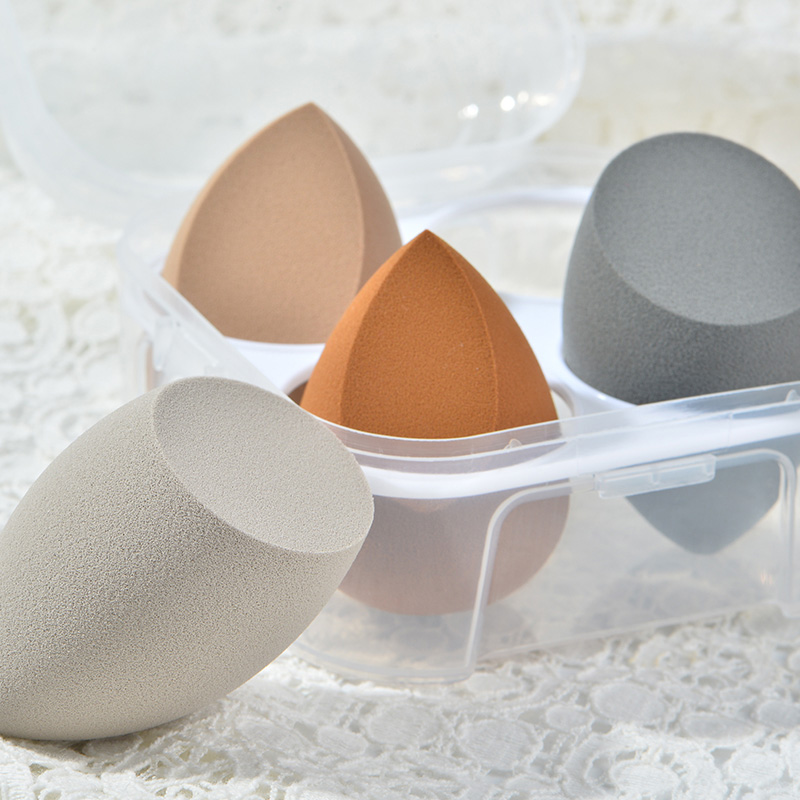Wholesales Plastic PP material cosmetic makeup beauty egg 4 sets container box makeup sponge holder box (2)