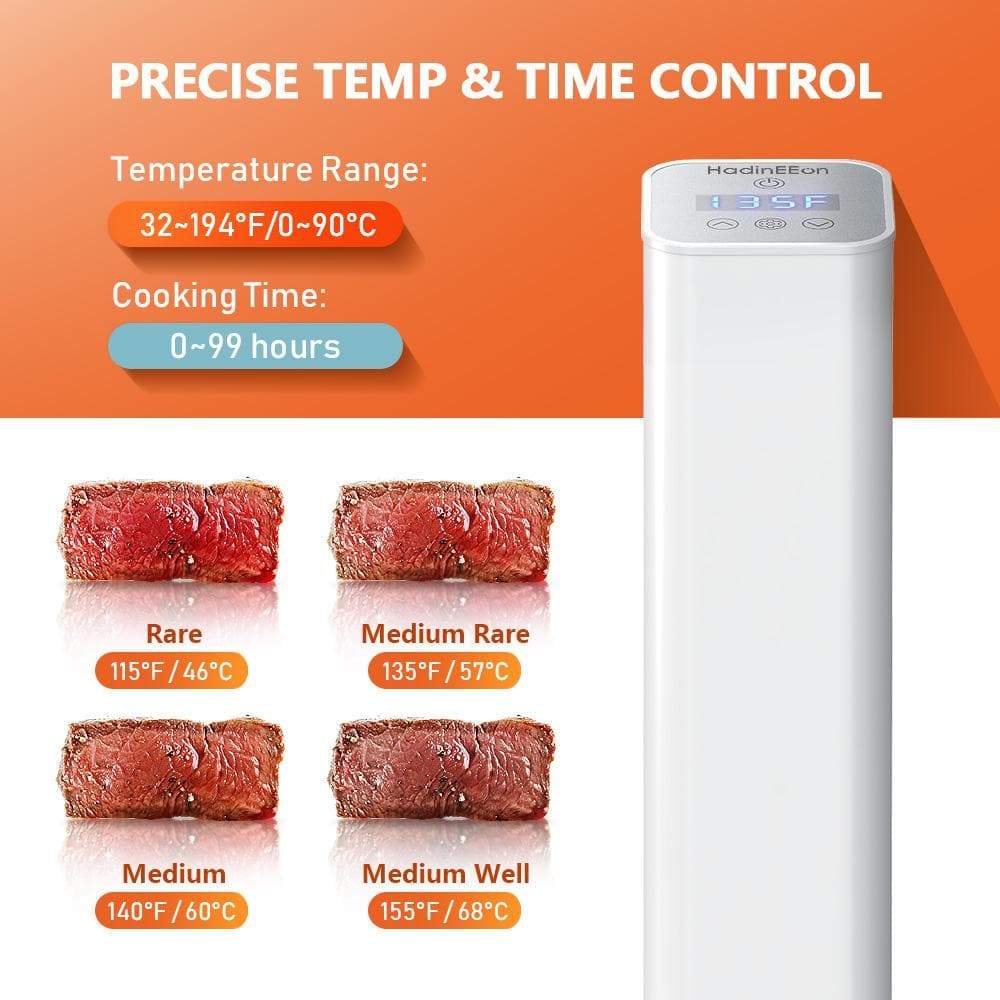 HadinEEon Sous Vide IPX7 Waterproof 1000W Fast Heating and Quiet Opera