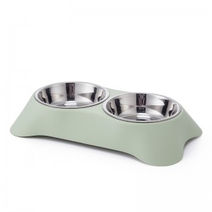 Double Dog Bowls Detachable Stainless Steel Pet Bowls