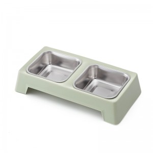 Anti Slip Nice Stainless Steel Dog Double Bowls Detachable Pet Bowls