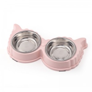 Cute Lamb Super Quality Dog Bowl, Double Stainless Steel Pet Feeder Bowls