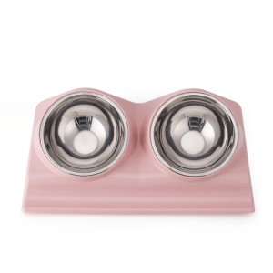 Elevated Double Stainless Steel Dog Bowls Anti-Spill Pet Bowls