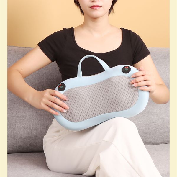 Cordless Massage Pillow Shiatsu Pillow Massager with Heat Shiatsu Massager Cushion Rechargeable Heated Pillow