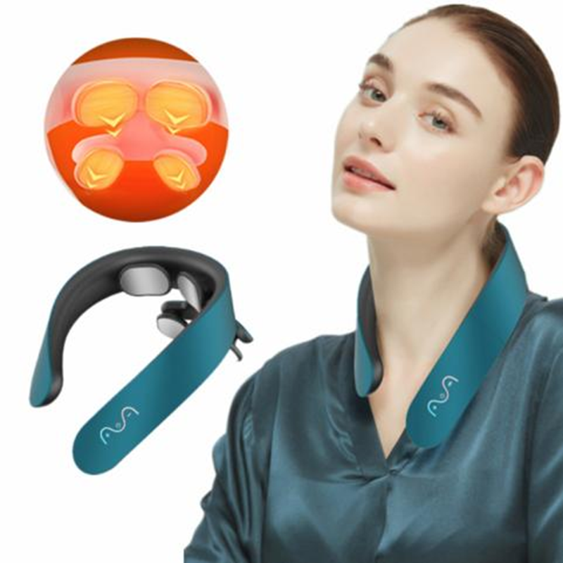 2022 Four Heads Neck Massager Pain Relief Low Frequency Voice Broadcast Featured Image