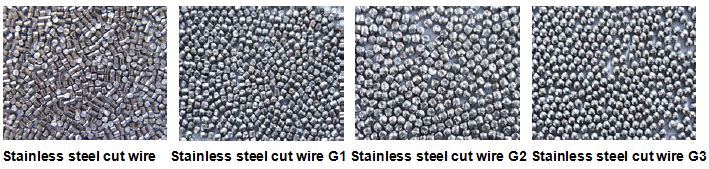 Stainless steel cut wire conditioned shot and Stainless steel shot