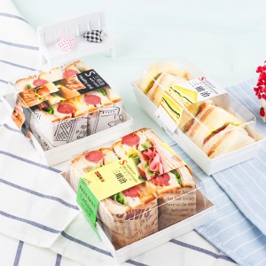 Eco custom cardboard box takeaway boxes sushi food packaging with PET lid