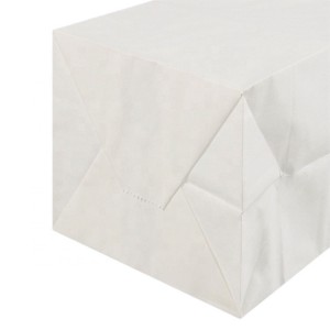 Eco Friendly White Kraft Paper Material Take Away Food Paper Bags