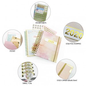 Custom Printing 2020 Hardcover A5 Spiral Paper Note Book