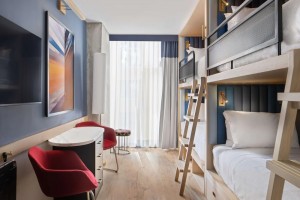 Motto By Hilton, stilski hotelski namještaj za spavaće sobe, luksuzni setovi za gostinjske sobe
