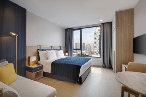 „Staybridge Suites IHG Long-Term Stay“ viešbučio kambario baldai Patogūs viešbučio liukso baldų komplektai