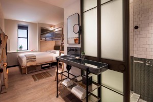 Moxy Hotels Dizajn elegant Mobilje dhomash hoteli Komplete dhoma gjumi komode të hotelit Kings