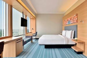 Pohištvo za hotelske sobe v slogu apartmajev Aloft Hotels Marriott
