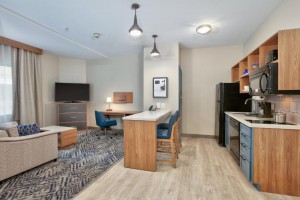 Candlewood Suites IHG Extended Stay viešbučio kambario baldai Buto stiliaus viešbučio miegamojo komplektai