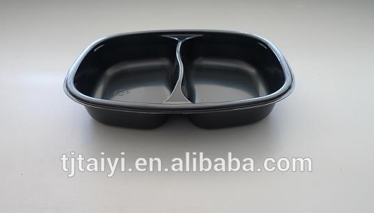 CPET 2 compartment plastic microwave ready meal tray for airline