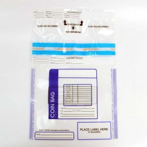 Heavy Clear Tamper Evident Coin Security Deposit Bags with Handle