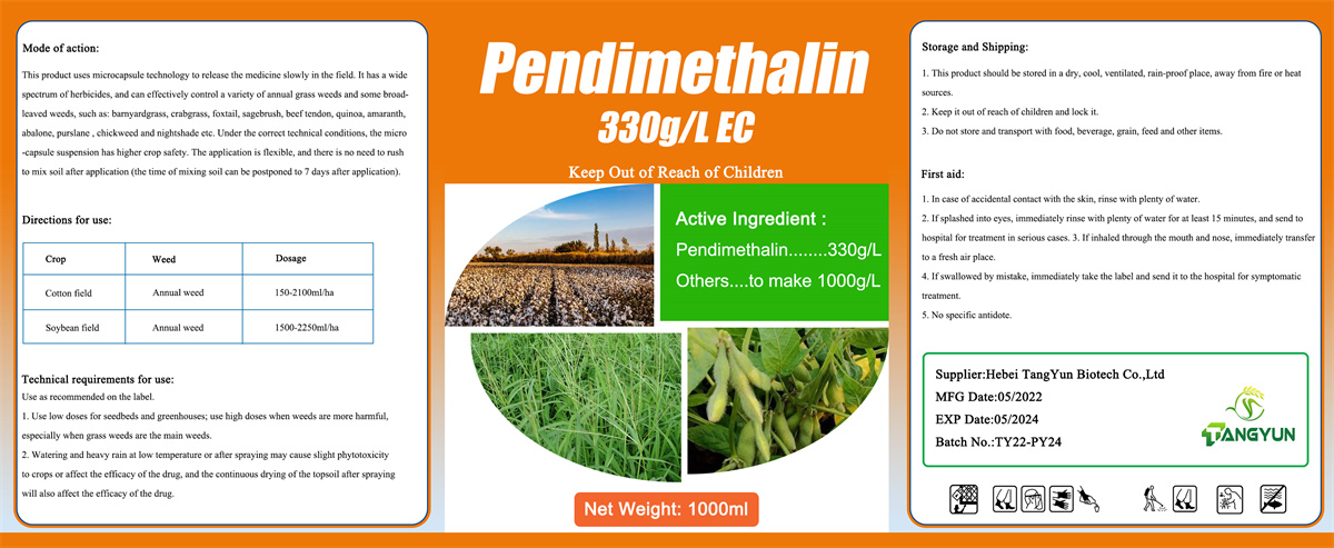 Most effective Cotton herbicides with high effect Pendimethalin 330g/l EC