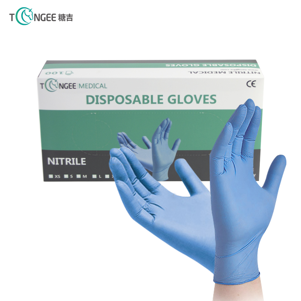 Disposable Blue Nitrile Gloves Powder Free Blen...