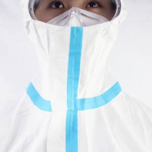 Medical PP+PE white jumpsuit medical protective isolation gown