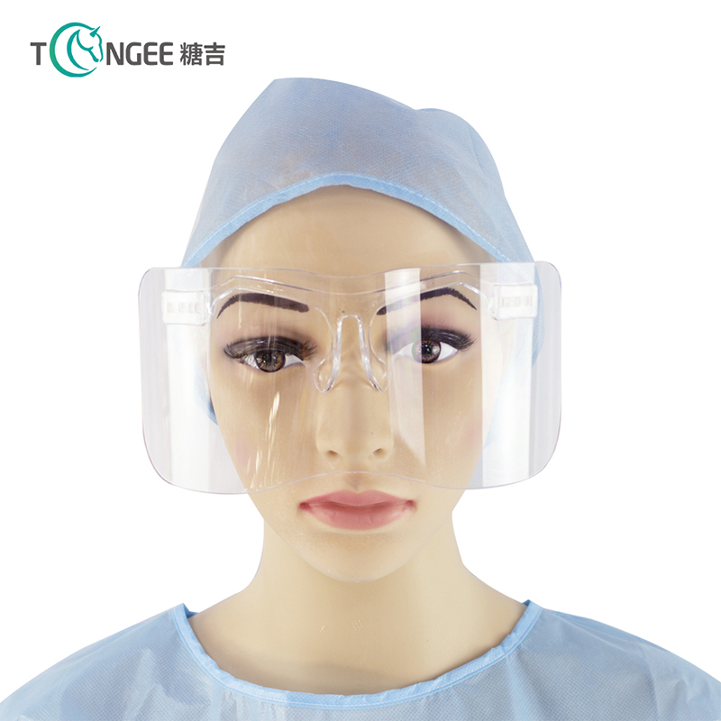 Tongee Plastic Protective Face Shield Anti Fog Movable Dining Clear Face Shield 